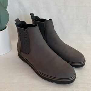 Paul Green Vienna Lugged Dark Gray Soft Nubuck Chelsea Boots Woman’s UK4.5 US7